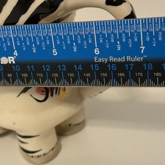 Lynda Corneille Swak Zebra Mug Safari Artistic Handcrafted 7" W x 6.5" L - Picture 7 of 8